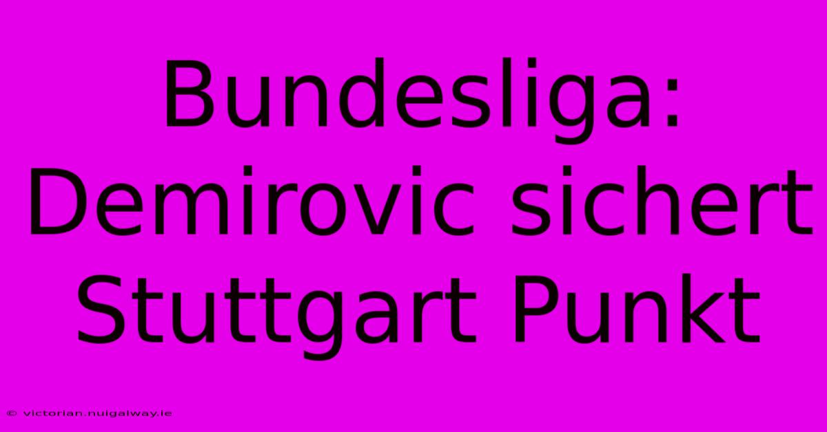 Bundesliga: Demirovic Sichert Stuttgart Punkt