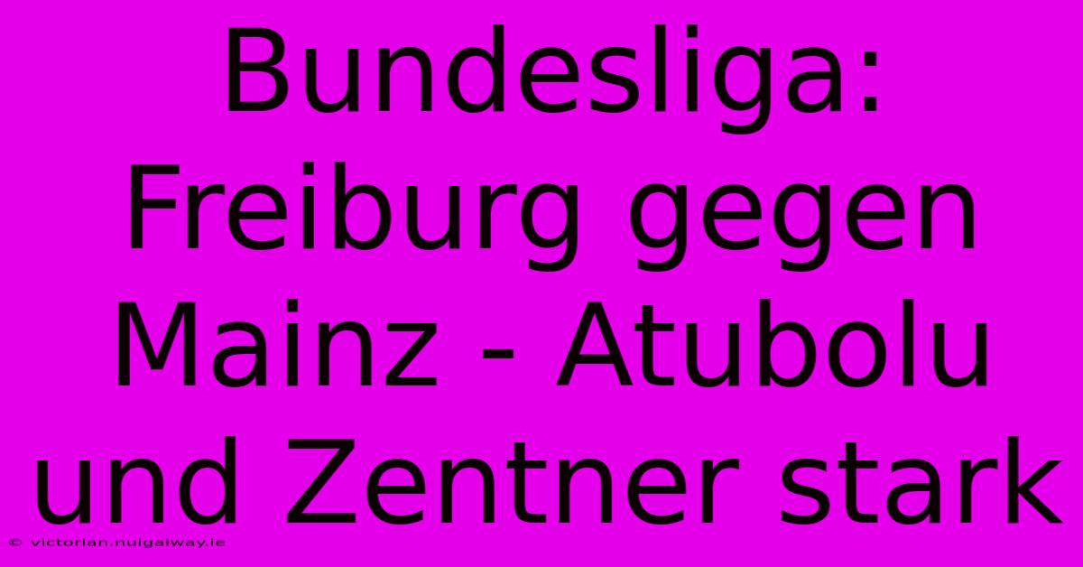 Bundesliga: Freiburg Gegen Mainz - Atubolu Und Zentner Stark