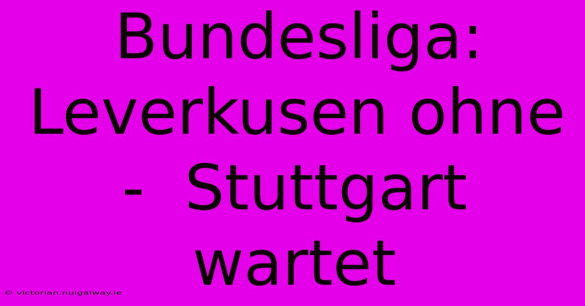 Bundesliga: Leverkusen Ohne  -  Stuttgart Wartet