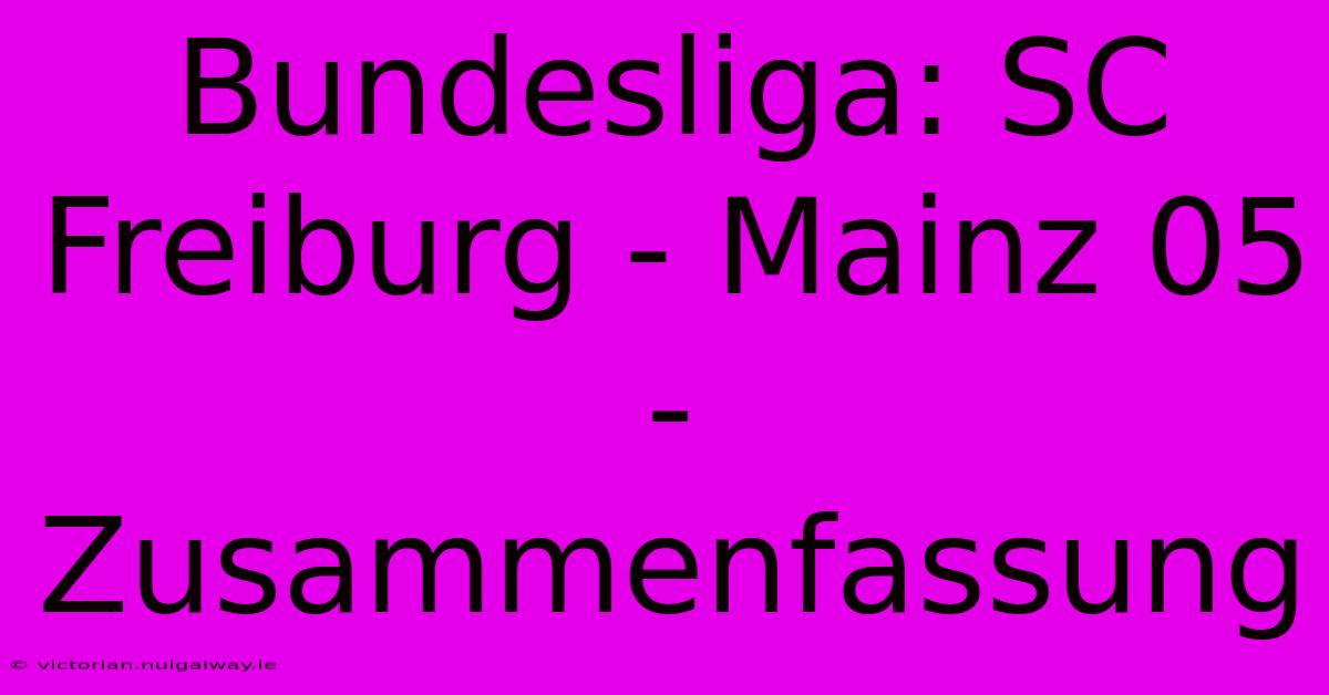 Bundesliga: SC Freiburg - Mainz 05 - Zusammenfassung