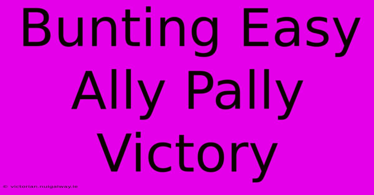 Bunting Easy Ally Pally Victory