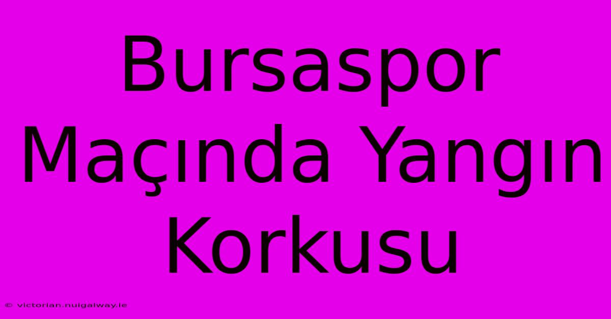 Bursaspor Maçında Yangın Korkusu