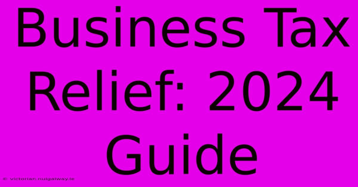 Business Tax Relief: 2024 Guide