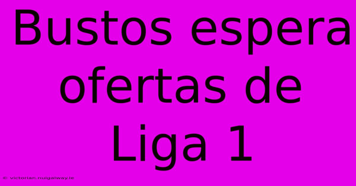 Bustos Espera Ofertas De Liga 1