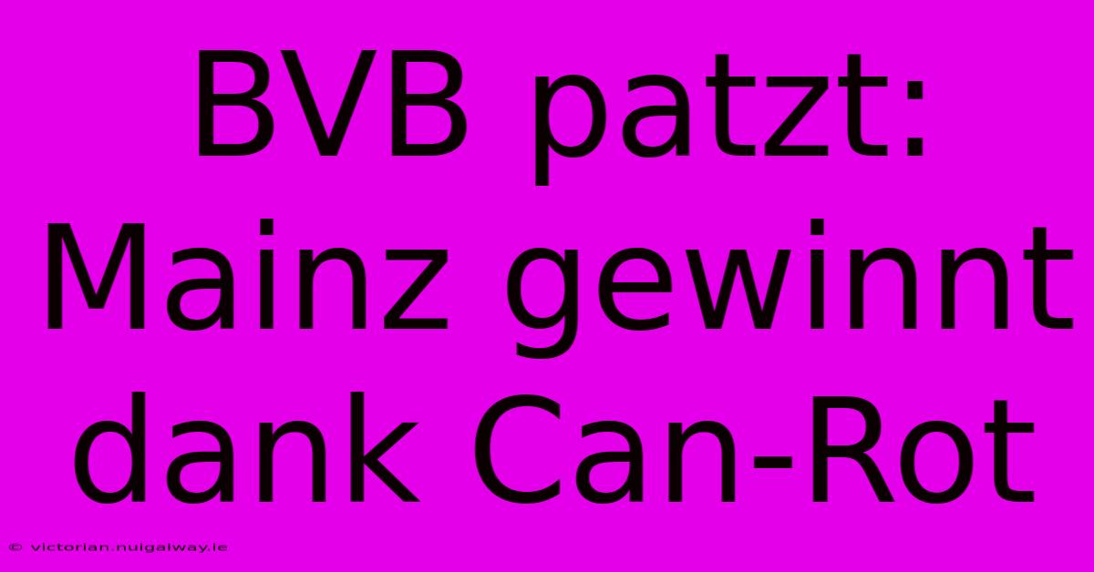 BVB Patzt: Mainz Gewinnt Dank Can-Rot 