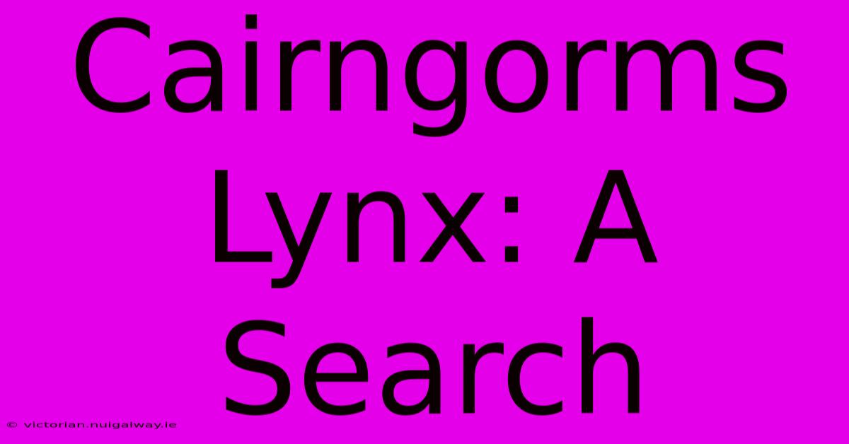 Cairngorms Lynx: A Search