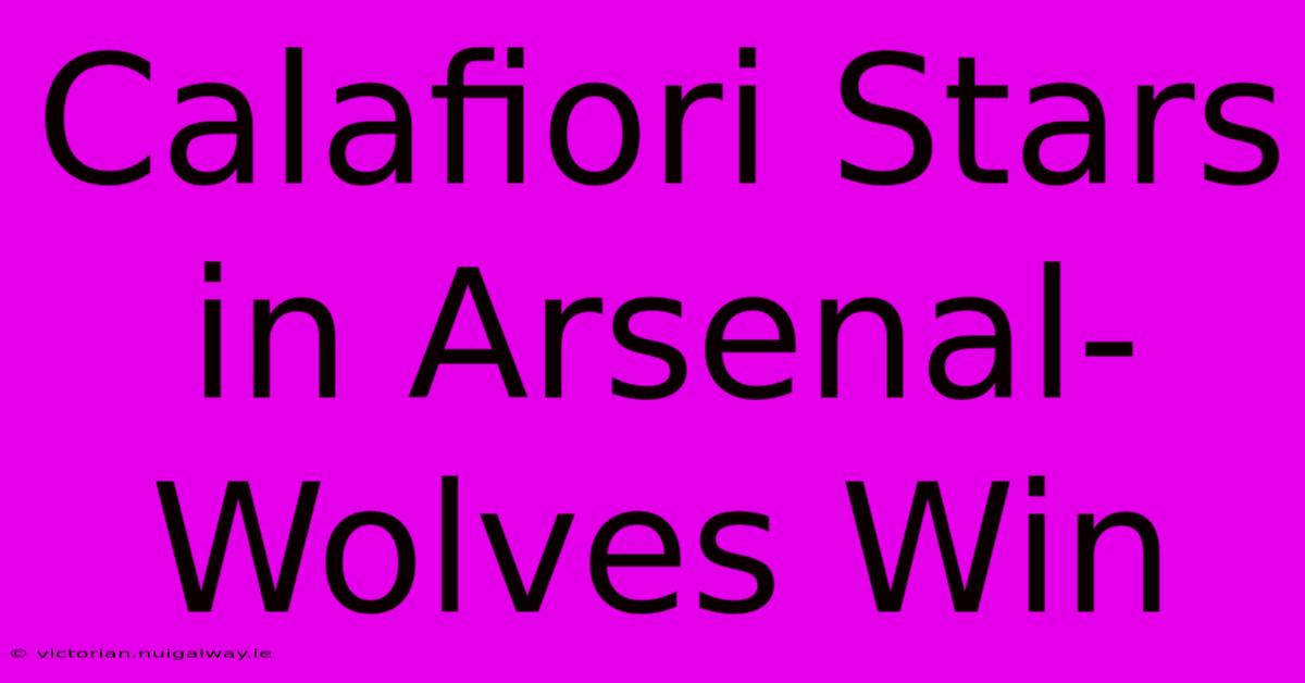 Calafiori Stars In Arsenal-Wolves Win