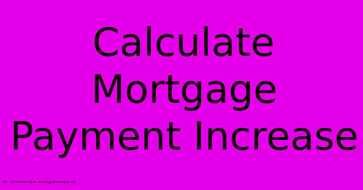 Calculate Mortgage Payment Increase