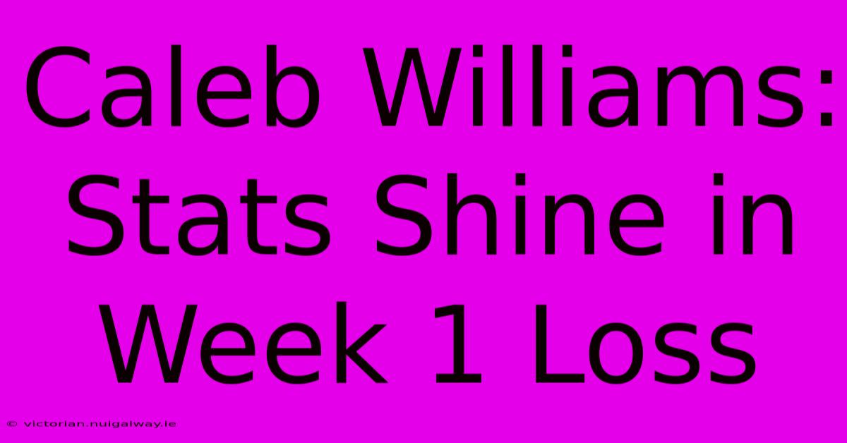 Caleb Williams: Stats Shine In Week 1 Loss