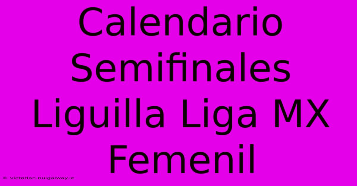 Calendario Semifinales Liguilla Liga MX Femenil