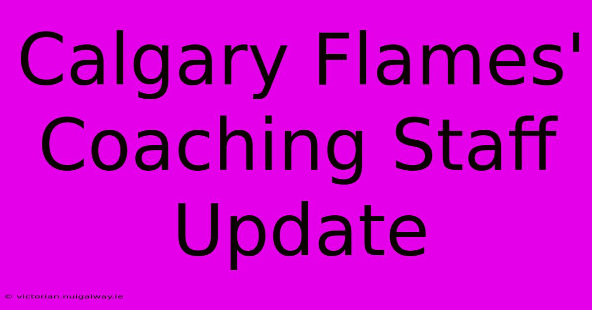 Calgary Flames' Coaching Staff Update