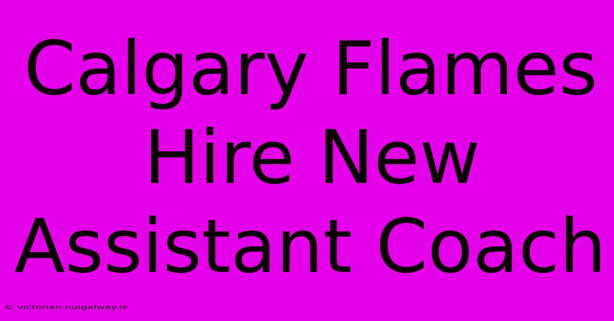 Calgary Flames Hire New Assistant Coach