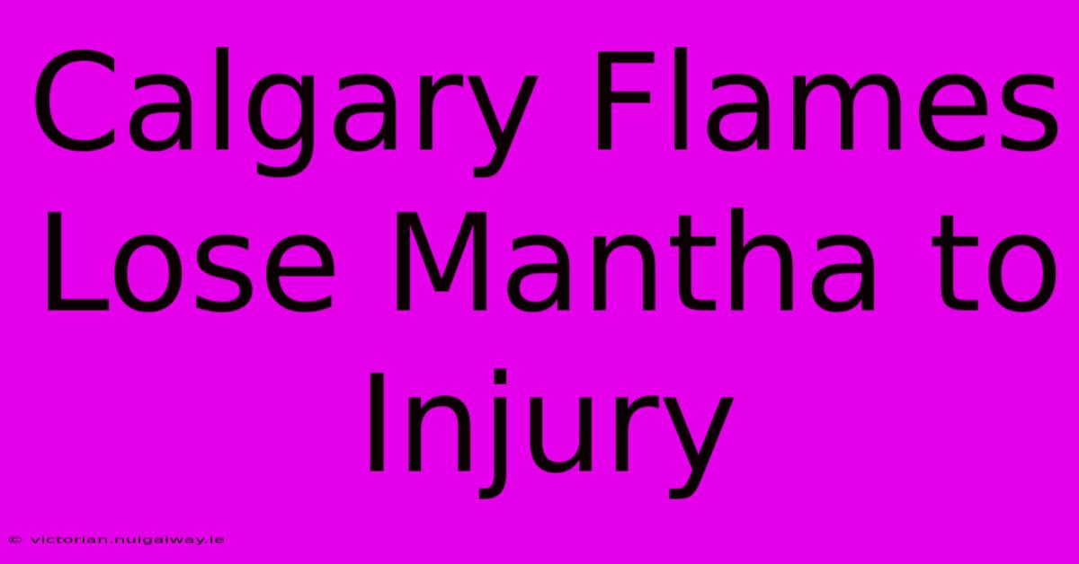 Calgary Flames Lose Mantha To Injury