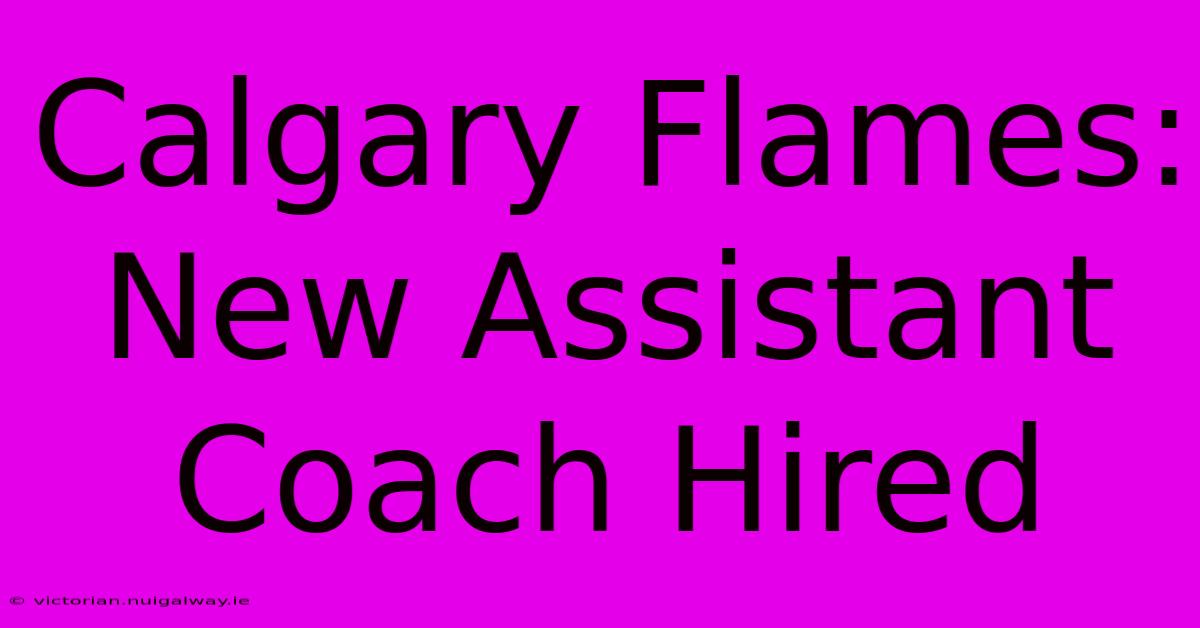 Calgary Flames: New Assistant Coach Hired