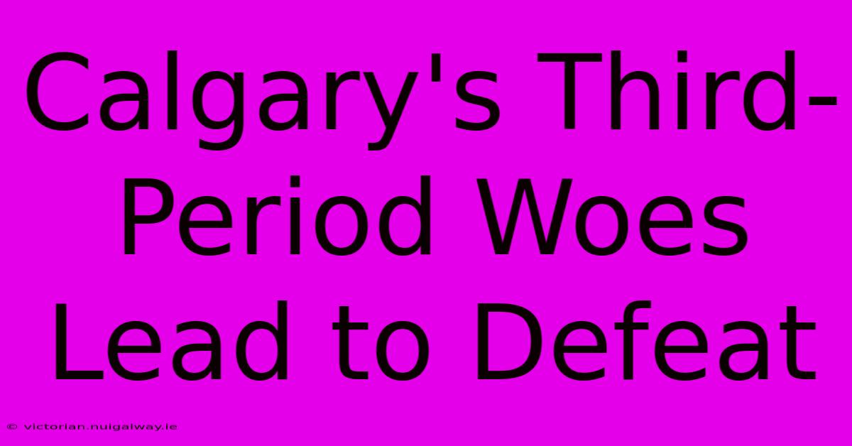 Calgary's Third-Period Woes Lead To Defeat