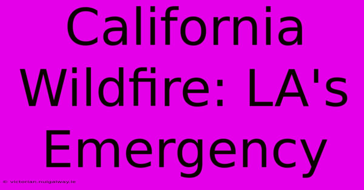 California Wildfire: LA's Emergency