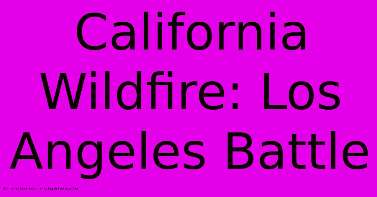 California Wildfire: Los Angeles Battle