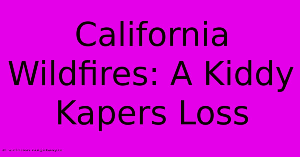 California Wildfires: A Kiddy Kapers Loss