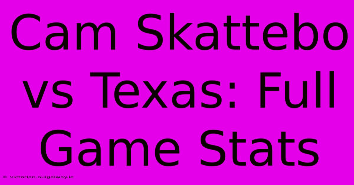 Cam Skattebo Vs Texas: Full Game Stats