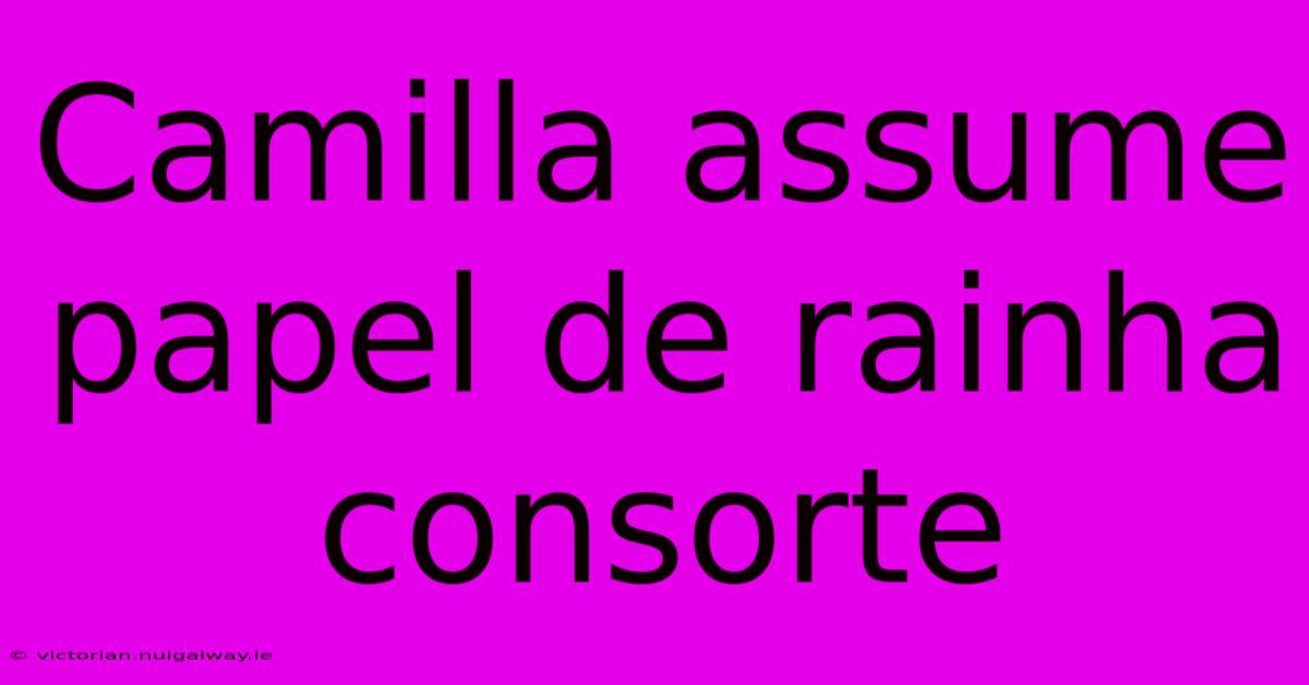 Camilla Assume Papel De Rainha Consorte 