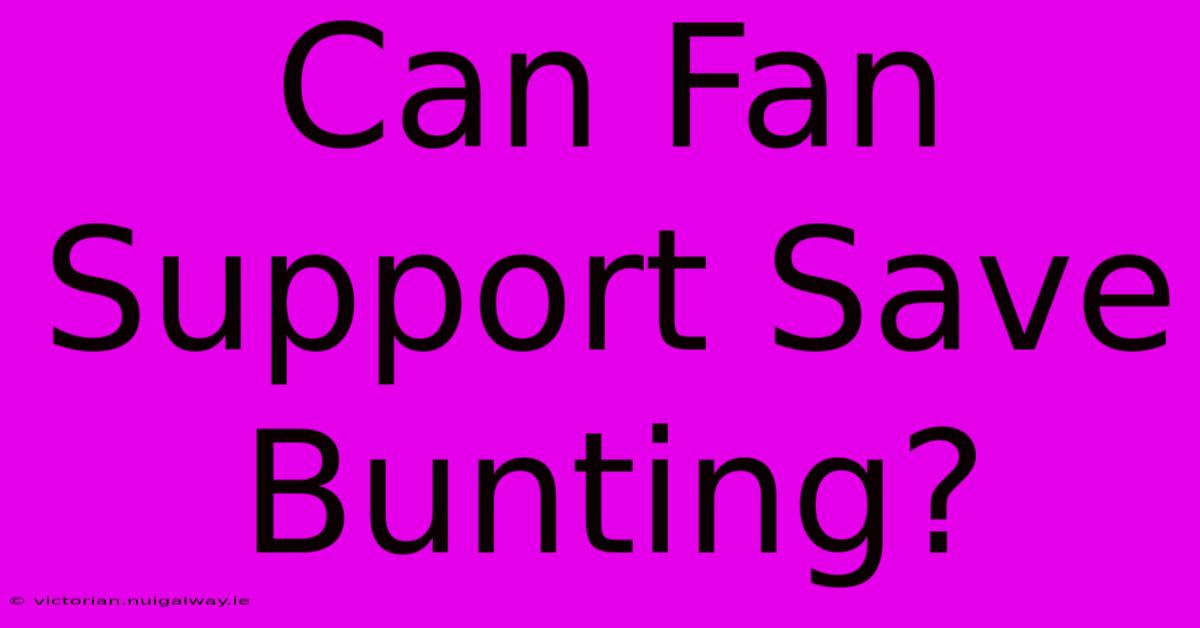 Can Fan Support Save Bunting?