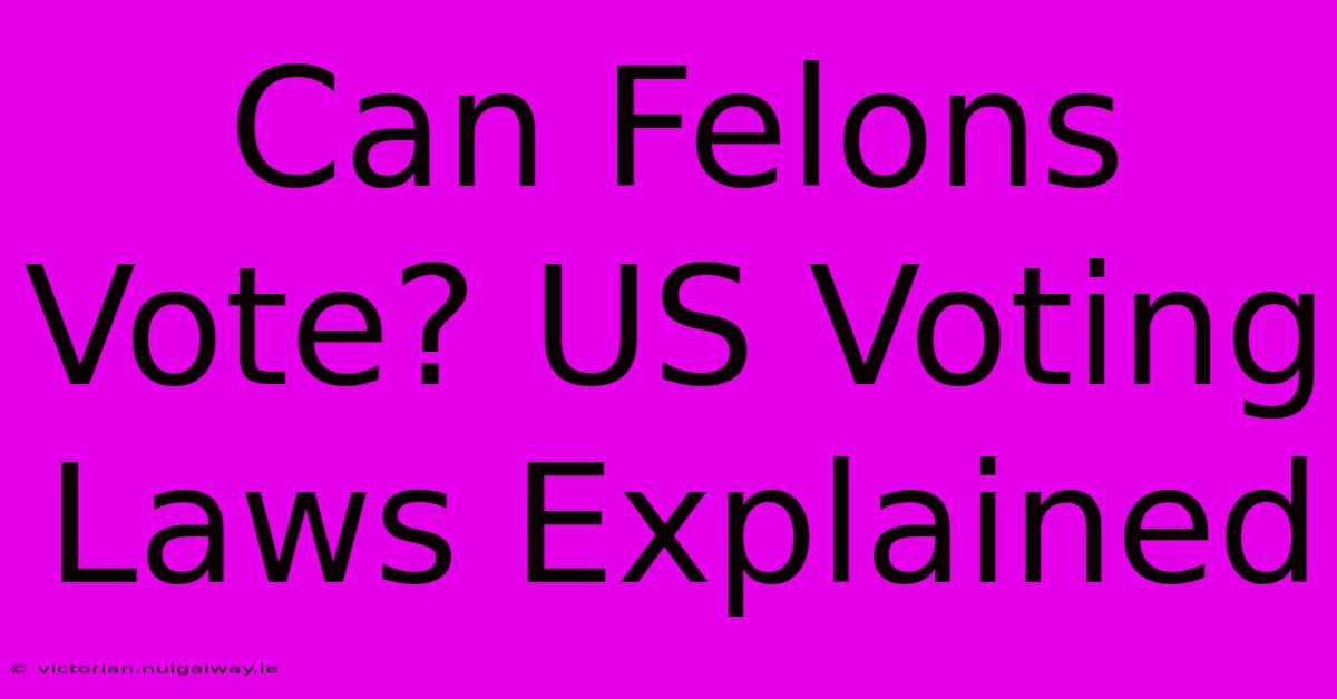 Can Felons Vote? US Voting Laws Explained