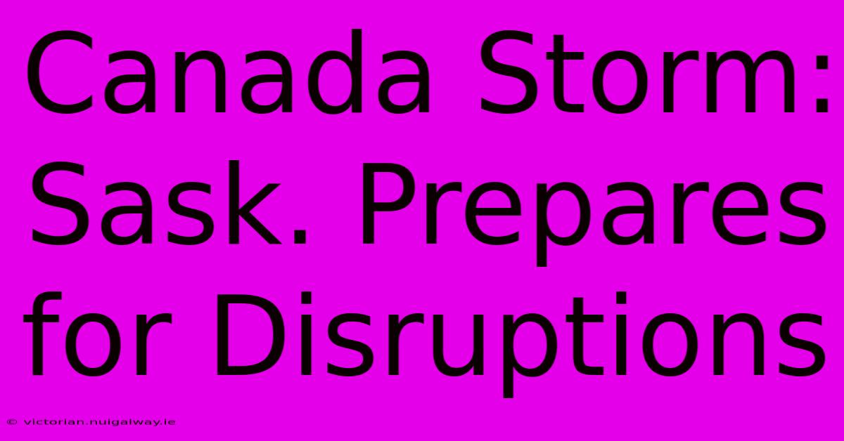 Canada Storm: Sask. Prepares For Disruptions