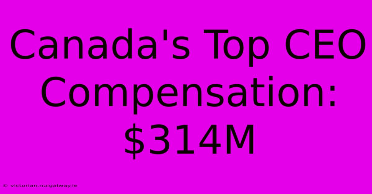 Canada's Top CEO Compensation: $314M