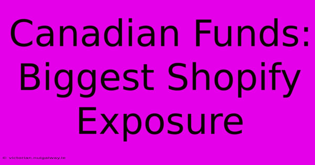 Canadian Funds: Biggest Shopify Exposure