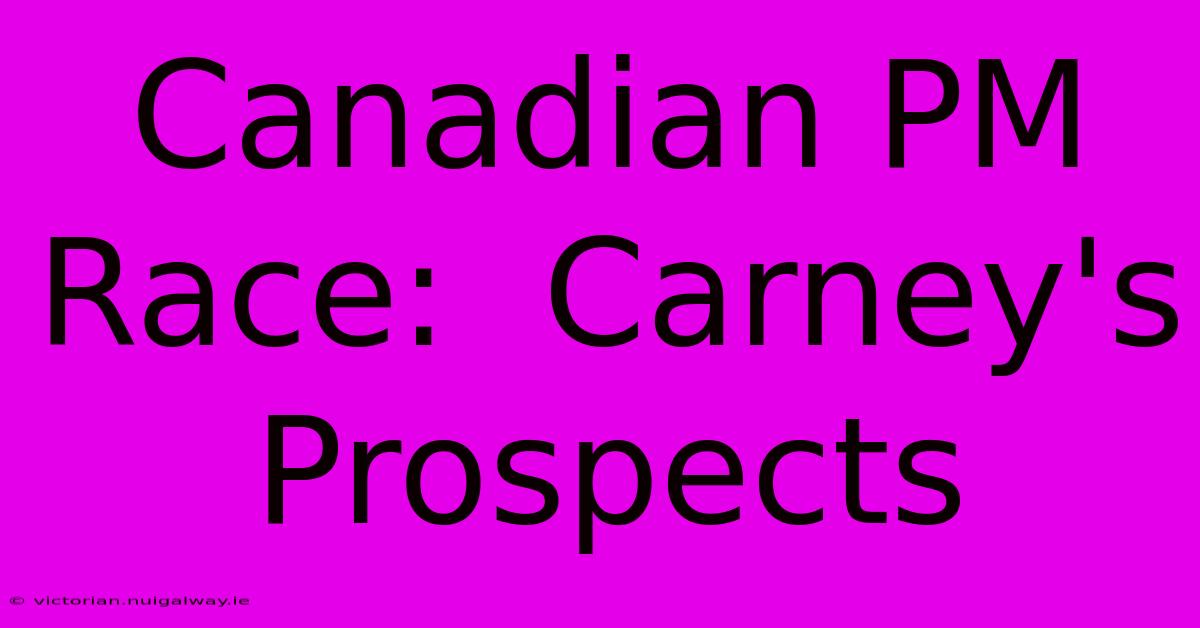 Canadian PM Race:  Carney's Prospects