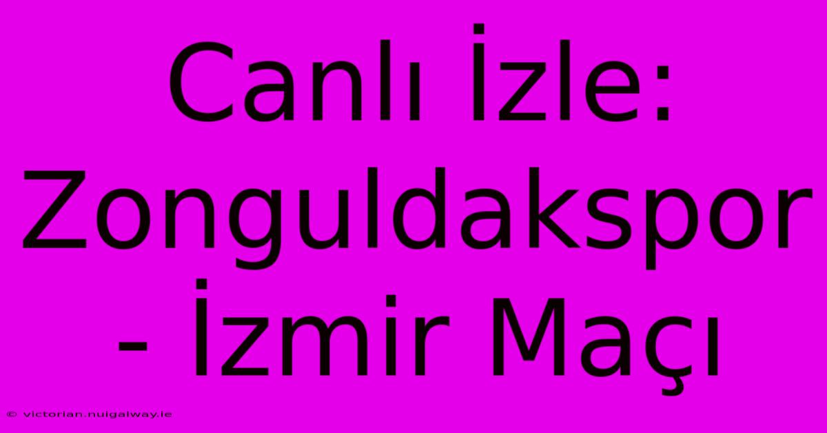 Canlı İzle: Zonguldakspor - İzmir Maçı