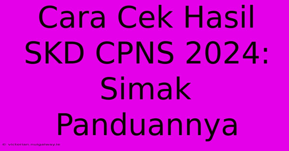 Cara Cek Hasil SKD CPNS 2024: Simak Panduannya