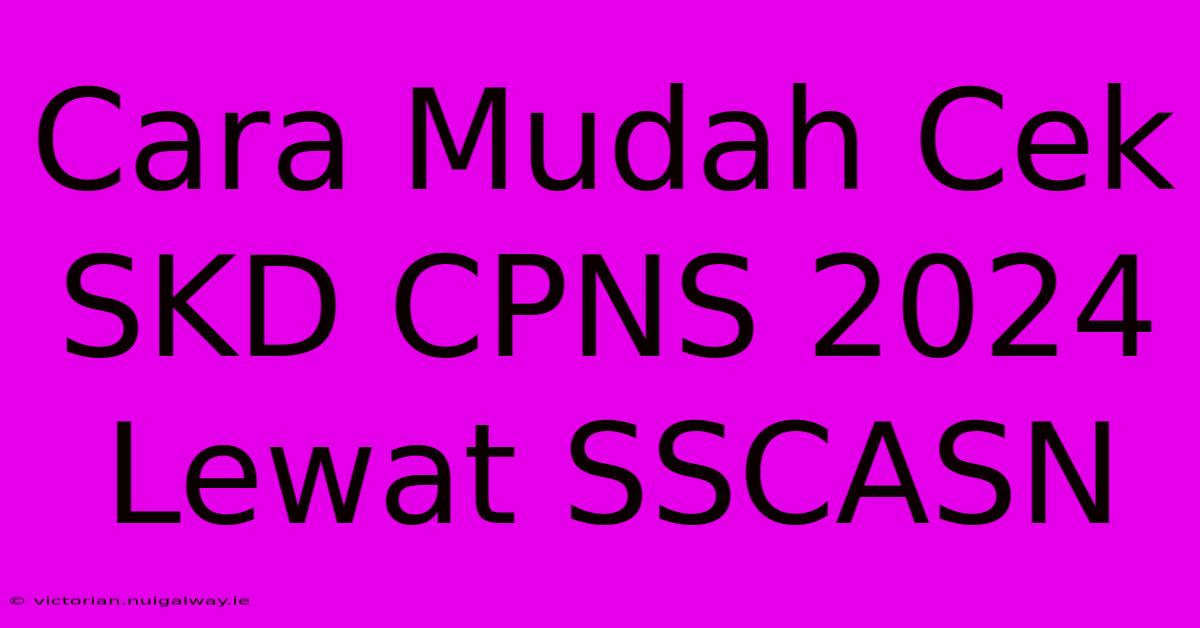 Cara Mudah Cek SKD CPNS 2024 Lewat SSCASN