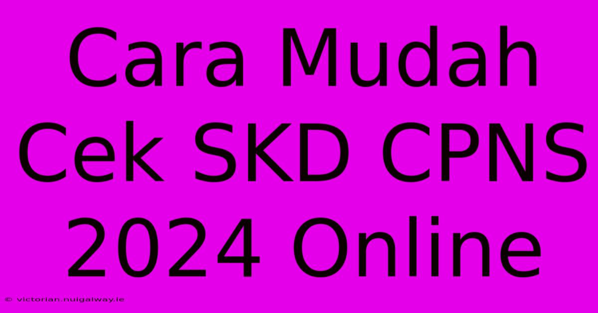 Cara Mudah Cek SKD CPNS 2024 Online