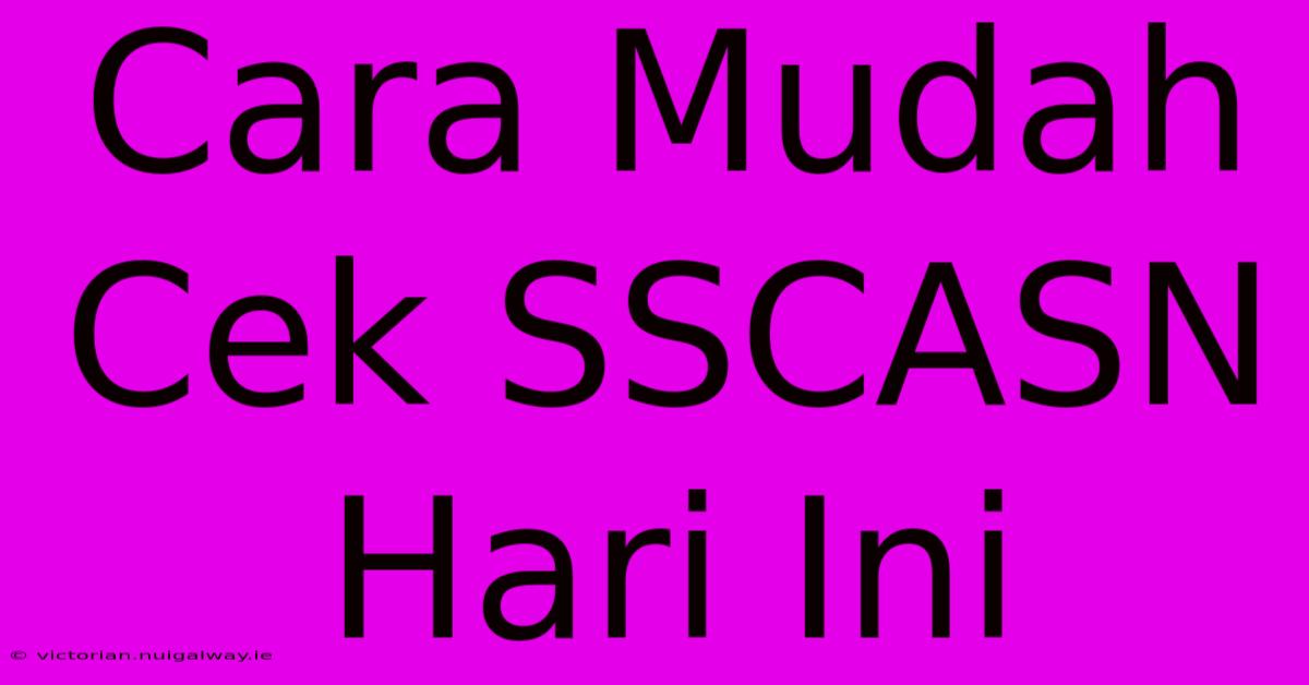 Cara Mudah Cek SSCASN Hari Ini