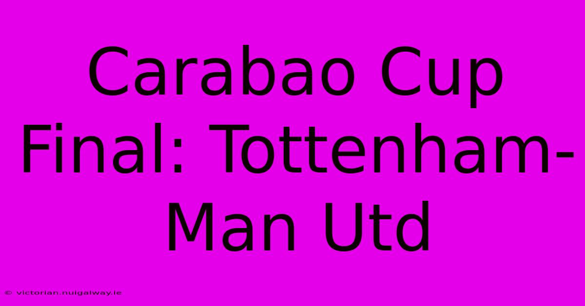 Carabao Cup Final: Tottenham-Man Utd