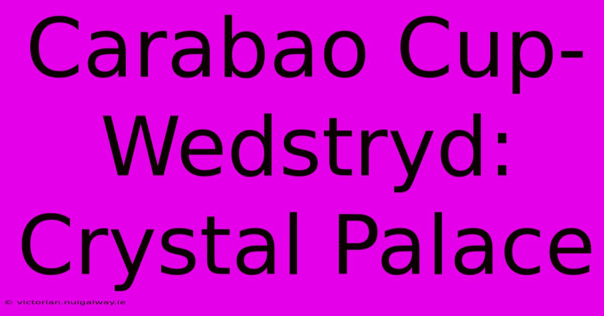 Carabao Cup-Wedstryd: Crystal Palace