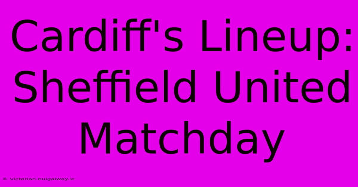 Cardiff's Lineup: Sheffield United Matchday