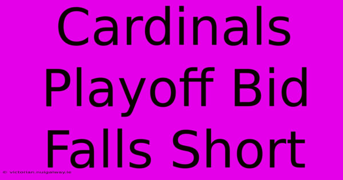 Cardinals Playoff Bid Falls Short