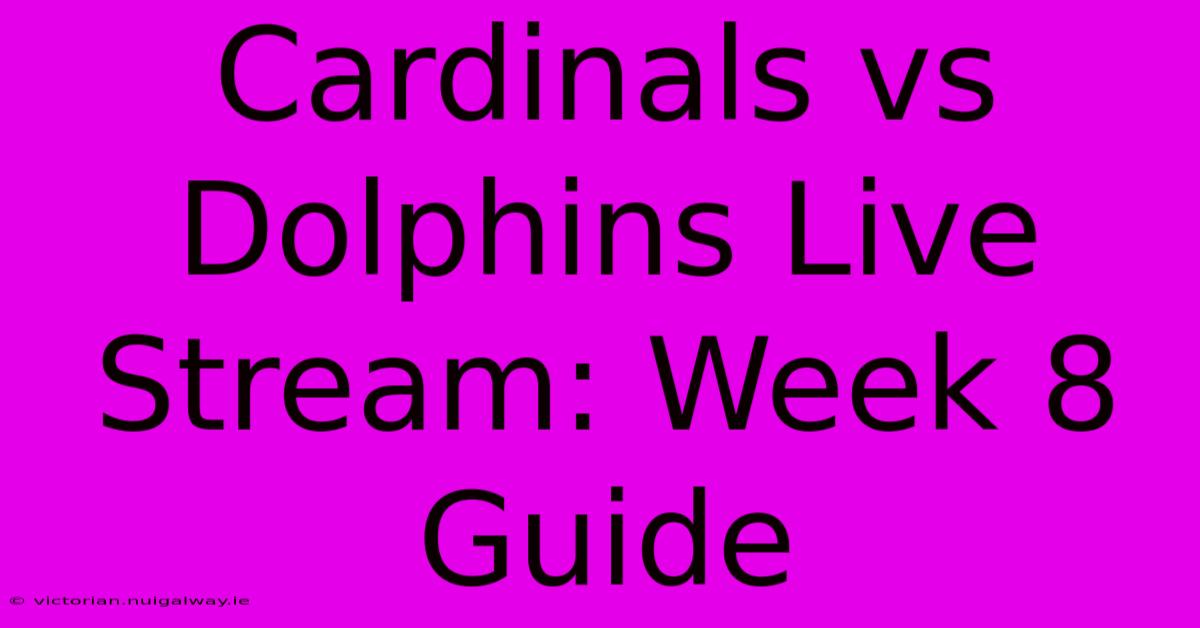 Cardinals Vs Dolphins Live Stream: Week 8 Guide