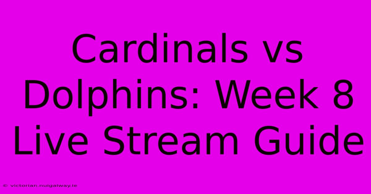 Cardinals Vs Dolphins: Week 8 Live Stream Guide 