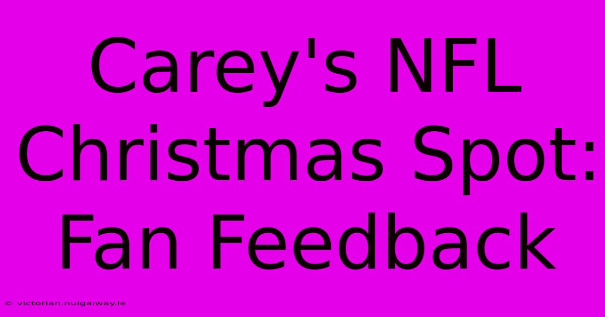 Carey's NFL Christmas Spot: Fan Feedback