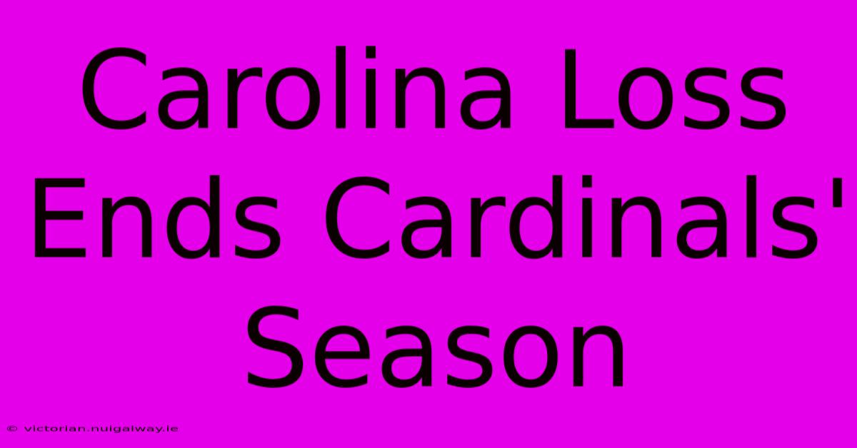 Carolina Loss Ends Cardinals' Season