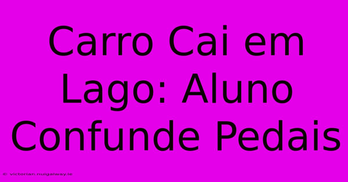 Carro Cai Em Lago: Aluno Confunde Pedais