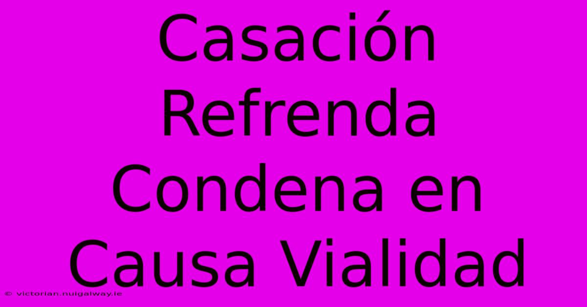 Casación Refrenda Condena En Causa Vialidad