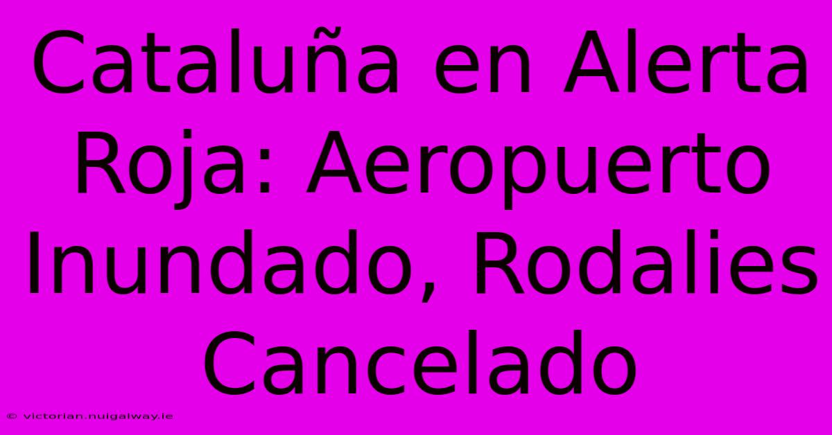 Cataluña En Alerta Roja: Aeropuerto Inundado, Rodalies Cancelado