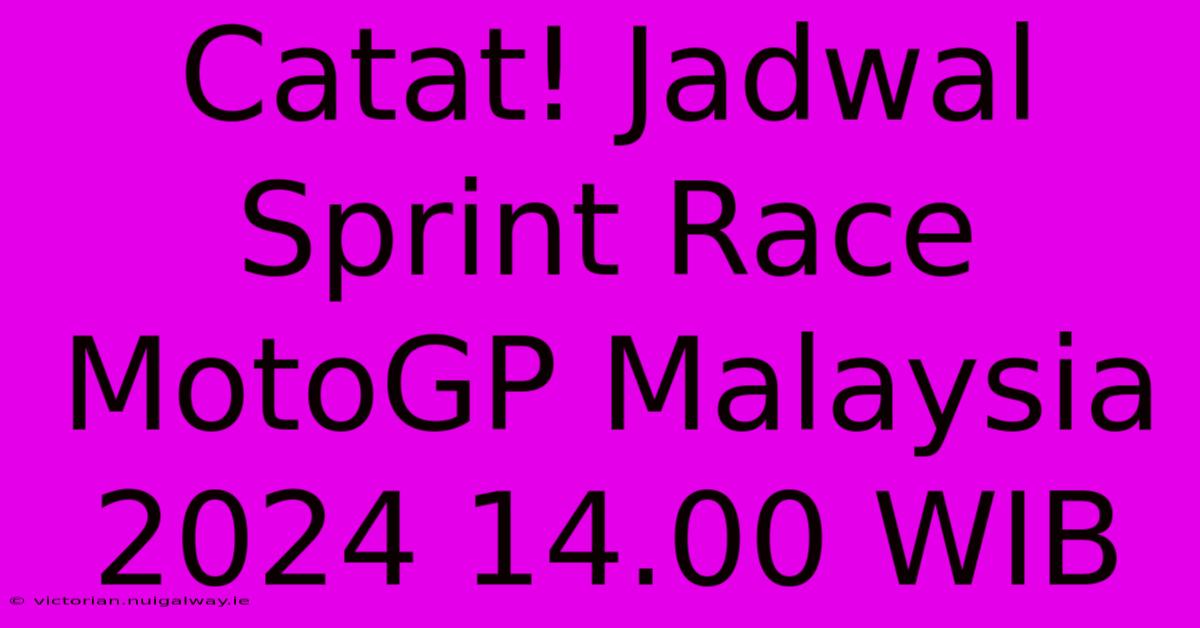 Catat! Jadwal Sprint Race MotoGP Malaysia 2024 14.00 WIB