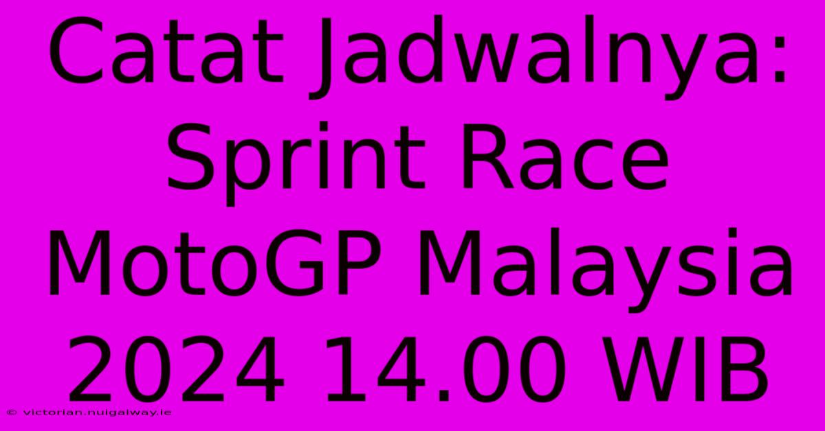 Catat Jadwalnya: Sprint Race MotoGP Malaysia 2024 14.00 WIB