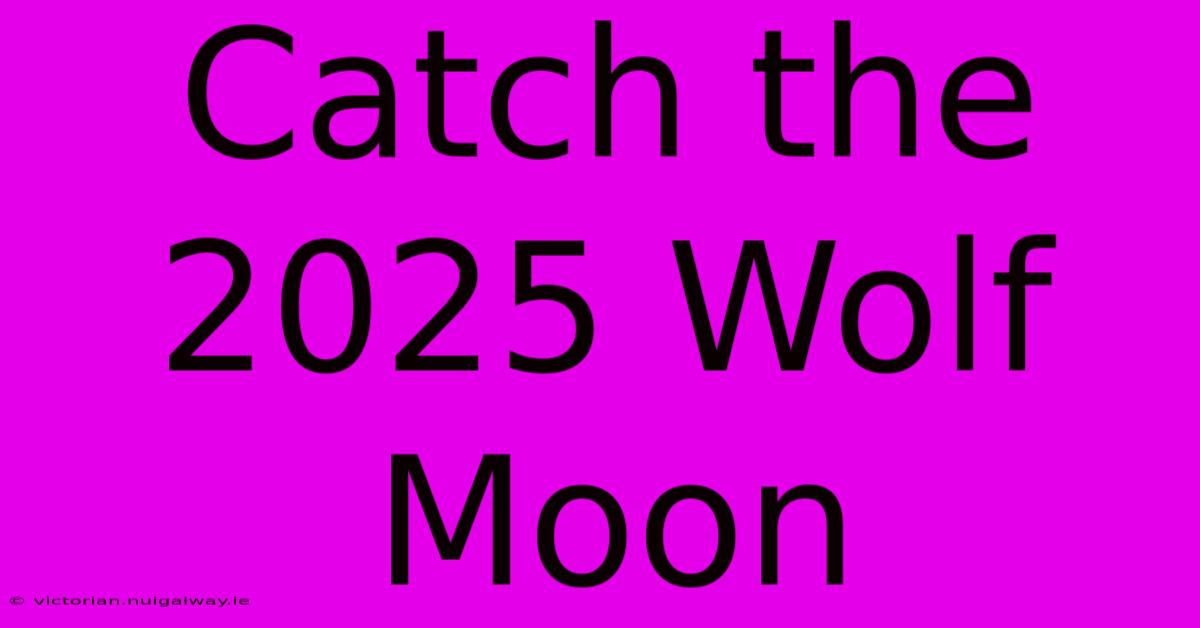 Catch The 2025 Wolf Moon