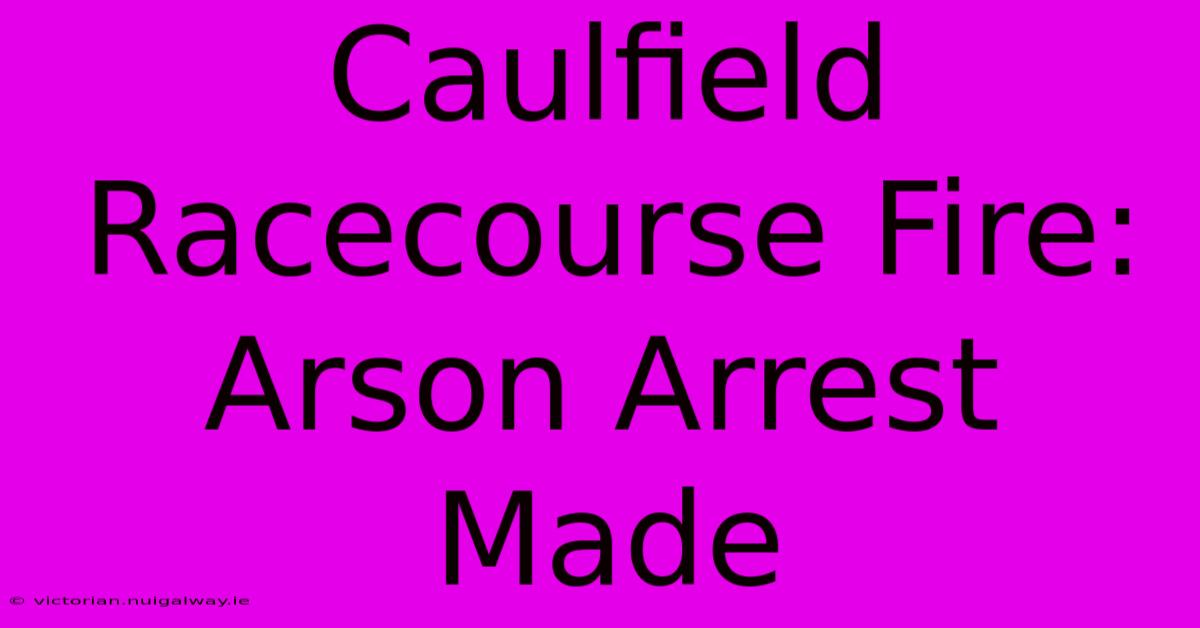 Caulfield Racecourse Fire: Arson Arrest Made